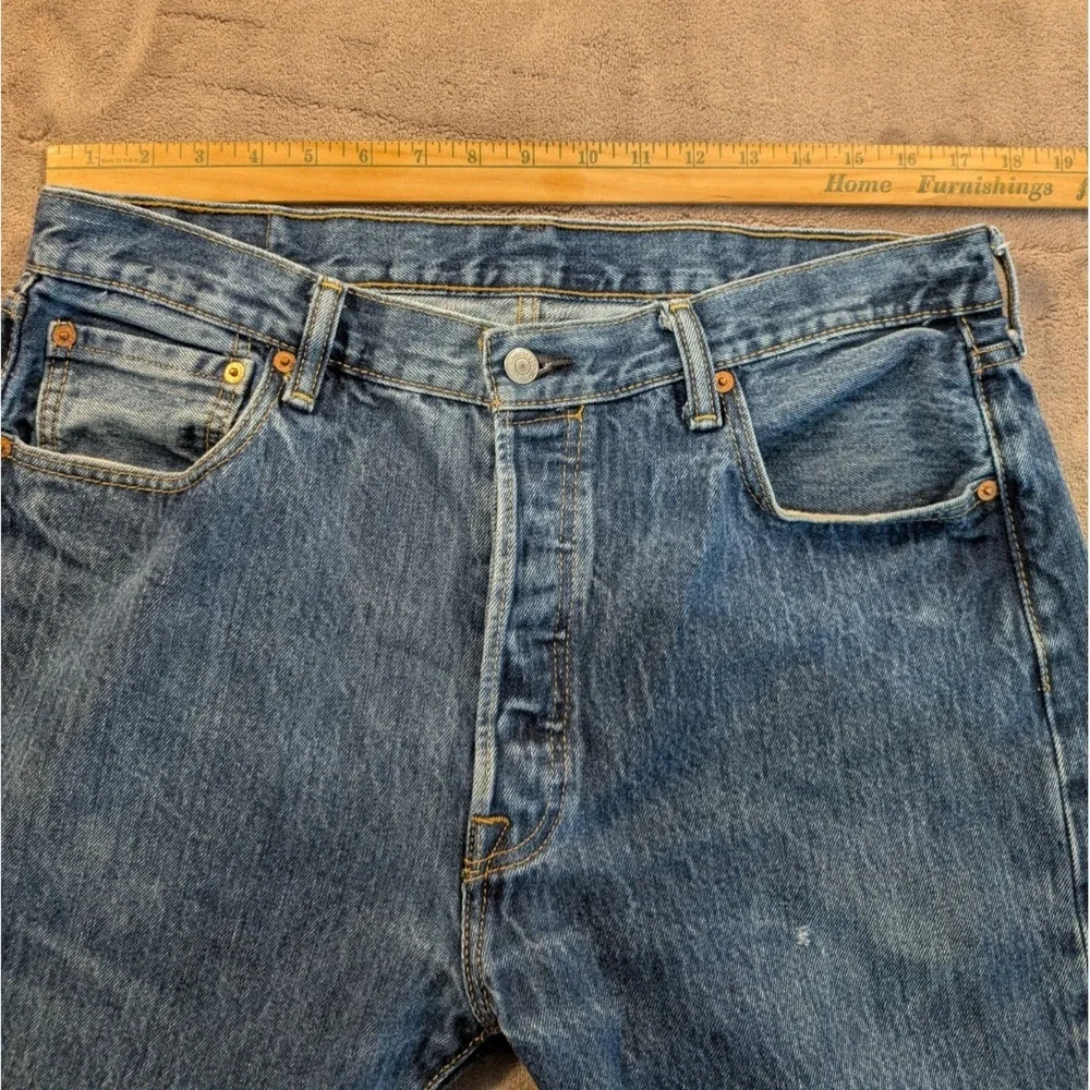 Levi's 501 Original Jeans Mens Size 36x34 Button Fly Straight Leg Faded
